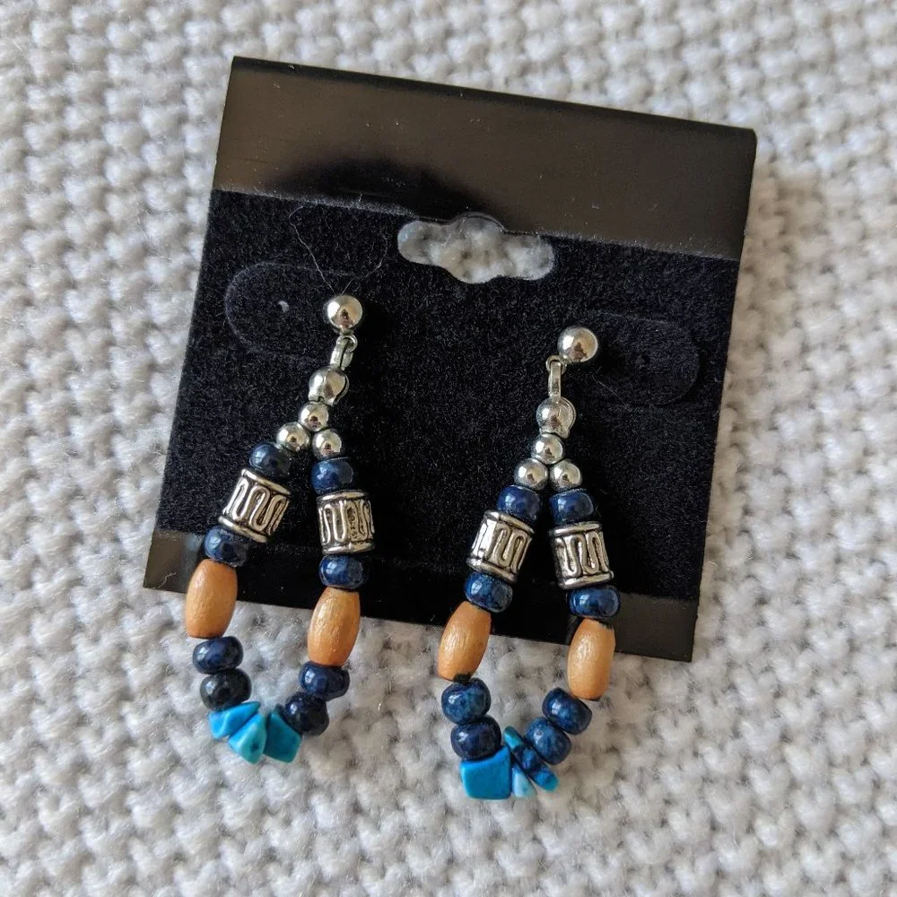 🛍️ BUNDLE ONLY | Island blue necklace and Earrings set